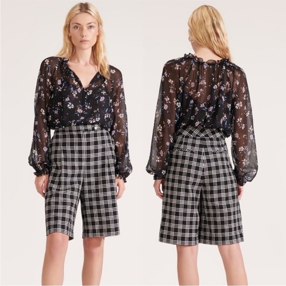 Veronica Beard Antonette Top in Black - Picture 2 of 15